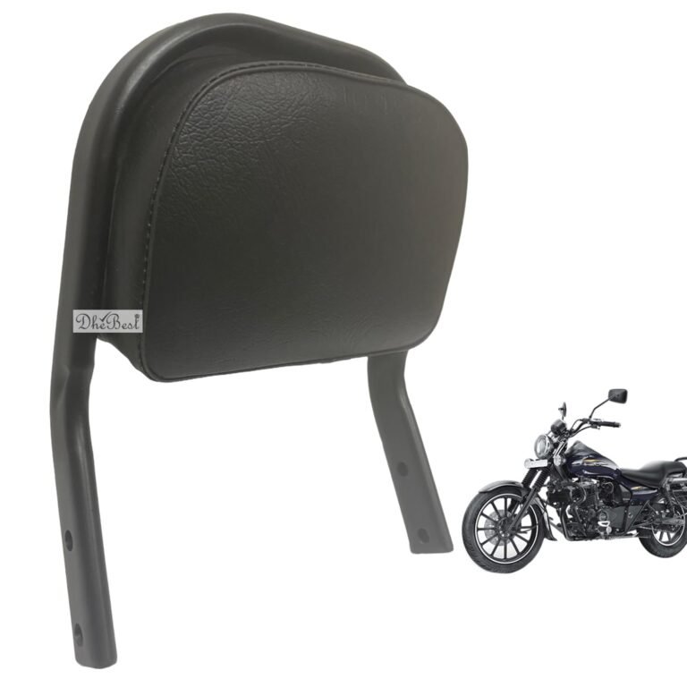 Dhe Best Bike Backrest Rear Passenger Back Rest Black Cushion Black Bar Black Compatible with Bajaj Avenger 150 Street