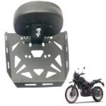 Dhe Best Bike Backrest Support Pillion Cushion Back Rest with Carrier Black Compatible with RE Himalayan 450