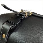 Dhe Best I1 Bike Saddle Bag Waterproof Rectangle Side SaddleBag with Golden Buckle Black for RE Standard Bullet 500 EFI