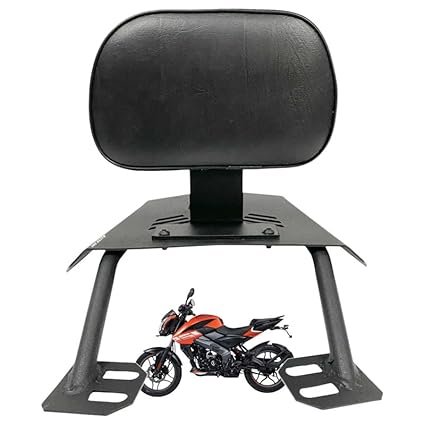 Dhe Best Bike Backrest/Back Rest Cushion Heavy Duty Top Carrier/Luggage Rack Black Suitable for Bajaj Pulsur NS 125