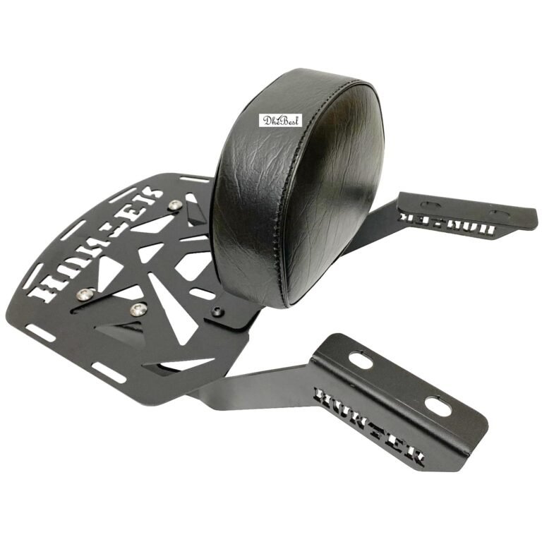 Dhe Best Bike Backrest Support Pillion Cushion Back Rest with Carrier Black Compatible with RE Hunter 350.