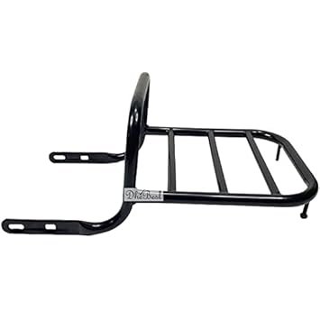 Dhe Best Bike Black Luggage Carrier Rectangle Back Carrier with Seat Ring Black Compatible with RE Classic 350.