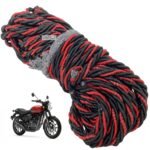 Dhe Best Bike Bullet Black Leg Guard Rope (28 Meter) Strong and Heavy Legguard Rope Black Red Compatible with RE Hunter 350