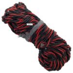 Dhe Best Bike Bullet Black Leg Guard Rope (28 Meter) Strong and Heavy Legguard Rope Black Red Compatible with RE Hunter 350