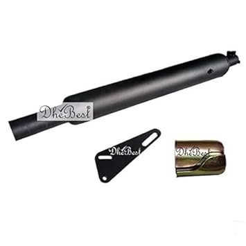 Dhe Best Bike Bullet Silencer Exhaust Customized Long Bottle Punjab Dholki Black Only BS6 Model Zed Clamp for RE Standard Bullet 350 Twin Spark