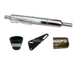 Dhe Best Bike Bullet Silencer Exhaust Customized Long Bottle Punjab Dholki Thin Pipe Chrome Compatible with Zed Clamp Bush Only BS6 Model for RE Standard Bullet 500 EFI