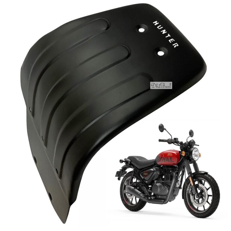 Dhe Best Bike Engine Plate Sump Guard Protection Plate Sumpguard/With Fitting Black Compatible With RE Hunter 350