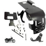 Dhe Best Bike Engineplate Bike Sump Guard/Sumpguard Engine Plate with Printed Logo Black Bs3/ Bs4 /Bs6 Compatible with RE Classic Desert Storm