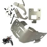 Dhe Best Bike Engineplate Bike Sump Guard/SumpGuard Engine Plate with Printed Logo Silver Bs3/ Bs4 /Bs6 Compatible with RE Classic 500