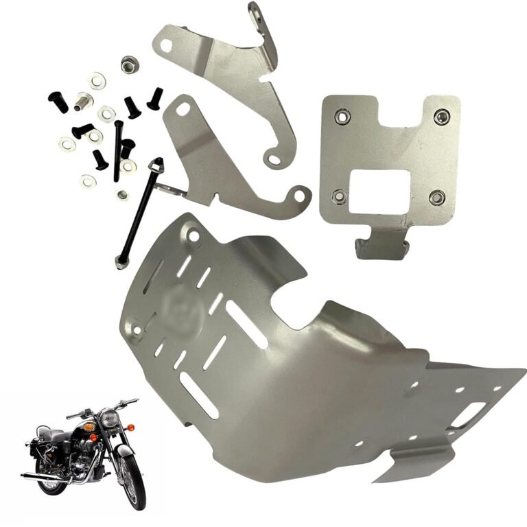 Dhe Best Bike Engineplate Bike Sump Guard/SumpGuard Engine Plate with Printed Logo Silver Bs3/ Bs4 /Bs6 Compatible with RE Classic 500