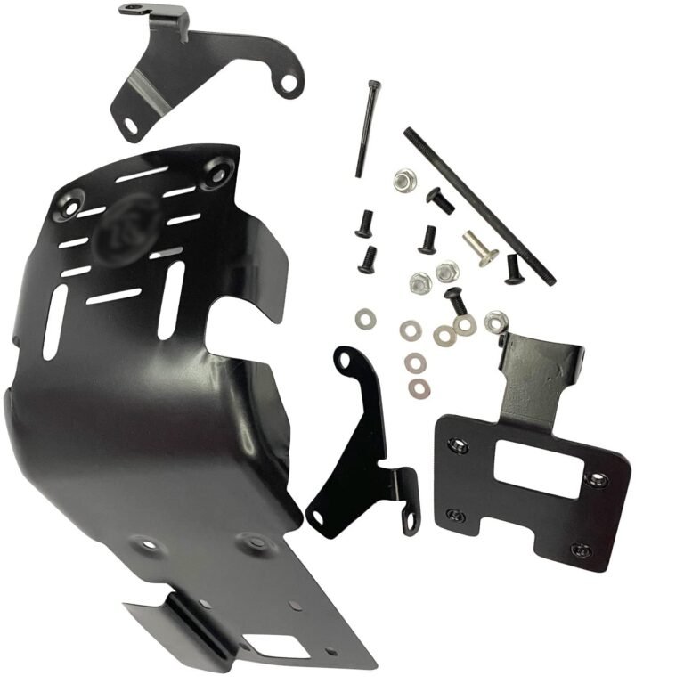 Dhe Best Bike Engineplate Bike Sump Guard/Sumpguard Engine Plate with Printed Logo Black Bs3/ Bs4 /Bs6 Compatible with RE Classic Desert Storm