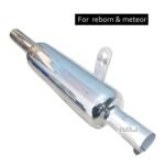 Dhe Best Bike Exaust Indori Silencer Filter Glass Wool Chrome Compatible with RE Meteor 350 and Reborn Classic 350