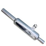 Dhe Best Bike Exaust Indori Silencer Filter Glass Wool Chrome Compatible with RE Meteor 350 and Reborn Classic 350