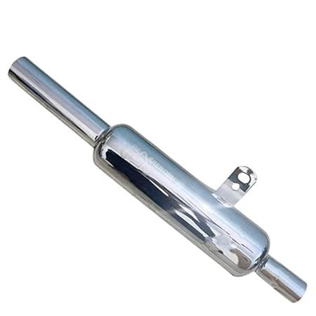 Dhe Best Bike Exaust Indori Silencer Filter Glass Wool Chrome Compatible with RE Meteor 350 and Reborn Classic 350