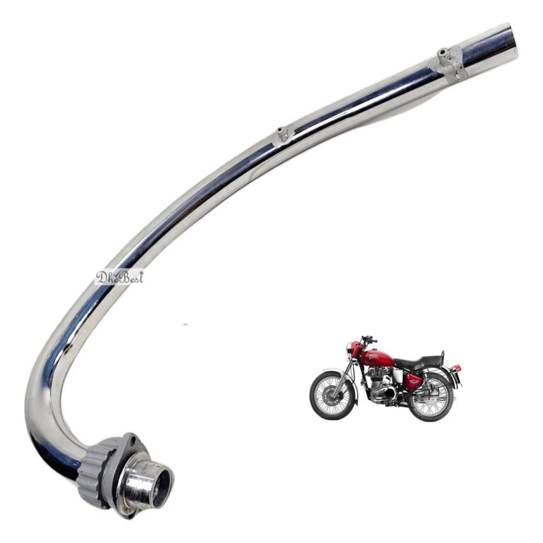 Dhe Best Bike Exhaust Silencer Bend Pipe U-Type Silencer Bend Pipe Chrome BS3 and BS4 Models Compatible with RE Bullet Electra Twin Spark