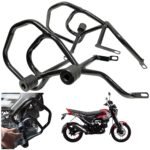 Dhe Best Bike FG1 Safety Leg Guard Crash Guard Engine Frame Black Heavy Duty 4 Slider Suitable for Bajaj Freedom 125 CNG