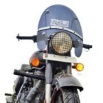 Dhe Best Bike Fiber Glass Front Windshield/Wind Shield Black Compatible with RE Meteor