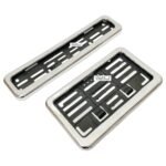 Dhe Best Bike Front and Back Bike Number Plate/Frame Cover Without Text Standard Size Silver Compatible with TVS Apache RTR 180