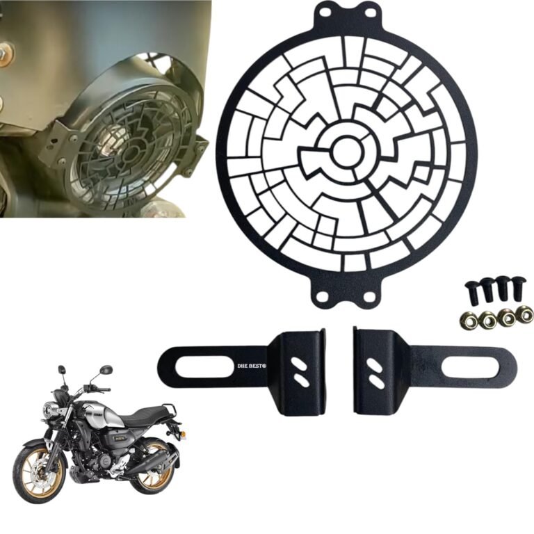 Dhe Best Bike Front Metal Head light Grill/Jaali Black Compatible With Yamaha FZ X