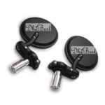 Dhe Best Bike Handle Bar Rear View Mirror Side Round Fancy Mirror Black Set of 2 for RE Classic 350
