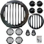 Dhe Best Bike Head Light Grill/Jali + Indicator Grill+Tail Light Grill and Headlight Indicator Grill Metal Set of 12 Compatible with RE Standard 350 Onwords 2023 BS6 Model