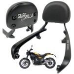 Dhe Best Bike Heavy Die cast Adjustable Cushion Back Rest/Backrest Black Suitable for RE Guerrilla 450