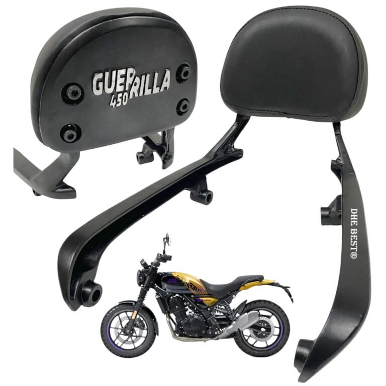 Dhe Best Bike Heavy Die cast Adjustable Cushion Back Rest/Backrest Black Suitable for RE Guerrilla 450