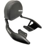 Dhe Best Bike Heavy Duty Backrest Support Pillion Cushion Harley Style Aluminum Bar with Name Back Rest Black Compatible with RE Hunter 350.