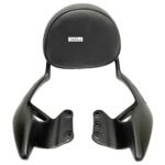 Dhe Best Bike Heavy Duty Backrest Support Pillion Cushion Harley Style Aluminum Bar with Name Back Rest Black Compatible with RE Hunter 350.