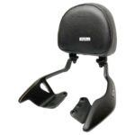 Dhe Best Bike Heavy Duty Backrest Support Pillion Cushion Harley Style Metal Bar with Name Back Rest Big Size Black Compatible with RE Hunter 350.