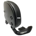 Dhe Best Bike Heavy Duty Backrest Support Pillion Cushion Harley Style Metal Bar with Name Back Rest Big Size Black Compatible with RE Hunter 350.