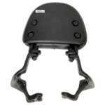 Dhe Best Bike Heavy Duty Backrest Support Pillion Cushion Harley Style Metal Bar with Name Back Rest Big Size Black Compatible with RE Hunter 350.