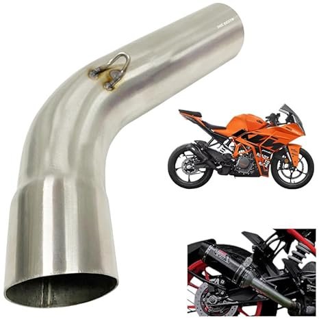 Dhe Best Bike Heavy Duty Stainless Steel Slip-on Exhaust Bend Pipe Muffler Middle Pipe Suitable for KTM RC 390 BS6