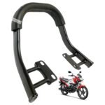 Dhe Best Bike Heavy Metal Bike Rear Seat Handle Backrest with PU Rubber (Black) Compatible with Hero Splendor iSmart