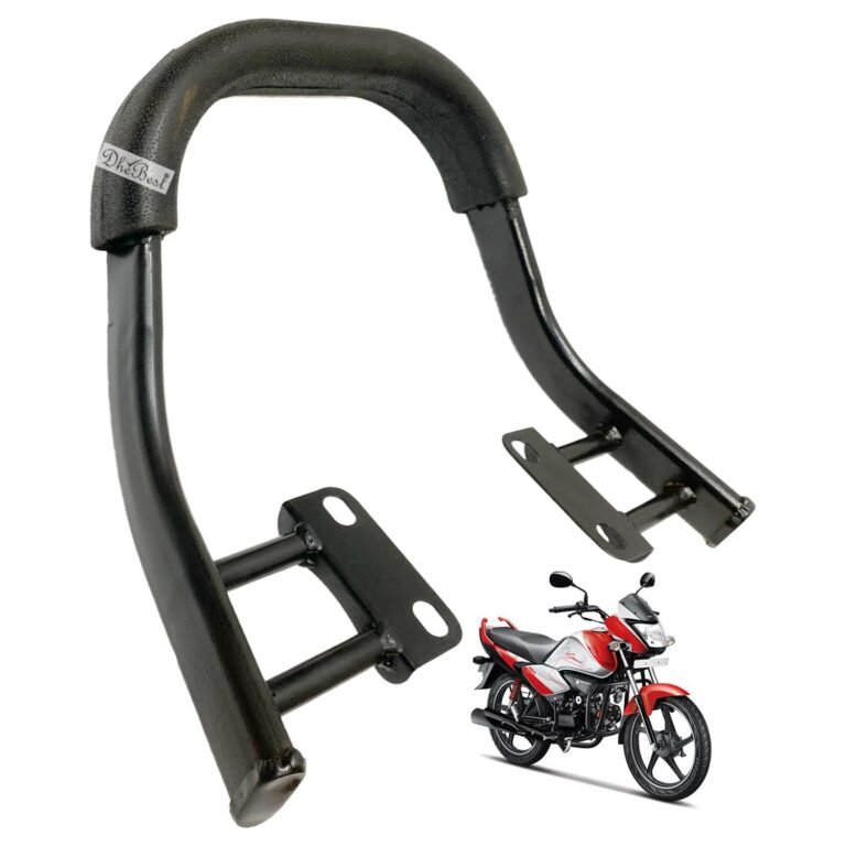 Dhe Best Bike Heavy Metal Bike Rear Seat Handle Backrest with PU Rubber (Black) Compatible with Hero Splendor iSmart