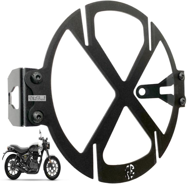 Dhe Best Bike Metal Headlight Grill Black Compatible with RE Hunter 350.