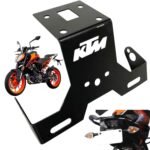 Dhe Best Bike Metal Tail Tidy Number Plate Stand/License Plate Holder with Name Stand Bracket Black Suitable for KTM Duke 200