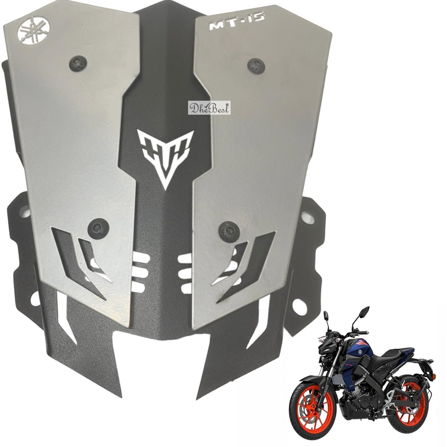 Dhe Best Bike Metal Visor/Wind Deflectors Silver Compatible with Yamaha MT-15 Dhe Best Bike Metal Visor/Wind Deflectors Silver Compatible with Yamaha MT-15