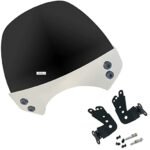 Dhe Best Bike Plastic Windscreen Visor Front Windshield Deflectors (New Version) Small Visor Black with Chrome Plate Compatible with RE Hunter 350