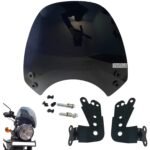 Dhe Best Bike Plastic Windscreen Visor Front Windshield Wind Deflectors (New Version) Small Visor Black Compatible with RE Hunter