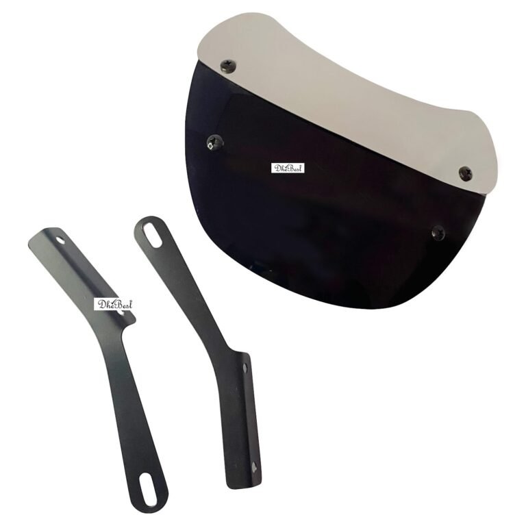 Dhe Best Bike Plastic Windscreen Visor Front Windshield Wind Deflectors (New Version) Small Visor Black Compatible with RE Meteor 350