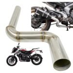 Dhe Best Bike Premium Exhaust Middle Muffler Bend Pipe Stainless Steel Suitable for Bajaj Pulsur NS 160