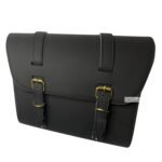 Dhe Best Bike Saddle Bag Waterproof Rectangle Side SaddleBag with Golden Buckle Fitting Black Compatible with Royal Enfeild 350 Twin Sparks