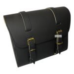 Dhe Best Bike Saddle Bag Waterproof Rectangle Side SaddleBag with Golden Buckle Fitting Black Compatible with Royal Enfeild 350 Twin Sparks