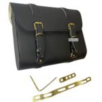Dhe Best Bike Saddle Bag Waterproof Rectangle Side SaddleBag with Golden Buckle Fitting Black Compatible with Royal Enfeild 350 Twin Sparks