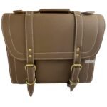 Dhe Best Bike Saddle Bag Waterproof Rectangle Side SaddleBag with Golden Buckle with Fitting Brown Compatible with RE Hunter 350