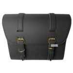 Dhe Best Bike Saddle Bag Waterproof Rectangle Side SaddleBag with Golden Buckle Fitting Black Compatible with Royal Enfeild 350 Twin Sparks