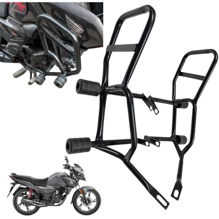 Dhe Best Bike Safety Leg Guard Crash Guard Engine Frame Black Heavy Duty 4 Slider Suitable for Honda Shine SP BS6