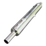 Dhe Best Bike Silencer Exhaust Customized Long Bottle Punjab Dholki Thin Pipe Chrome 3Filter Indori Type Only for bs4 Model Compatible with RE Standard Bullet 350 Twin Spark