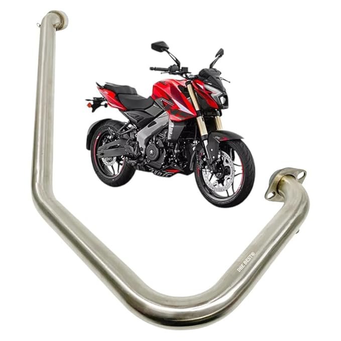 Dhe Best Bike Stainless Steel Exhaust Middle Muffler Bend Pipe Silencer Pipe Suitable for Bajaj Pulsur NS 400Z
